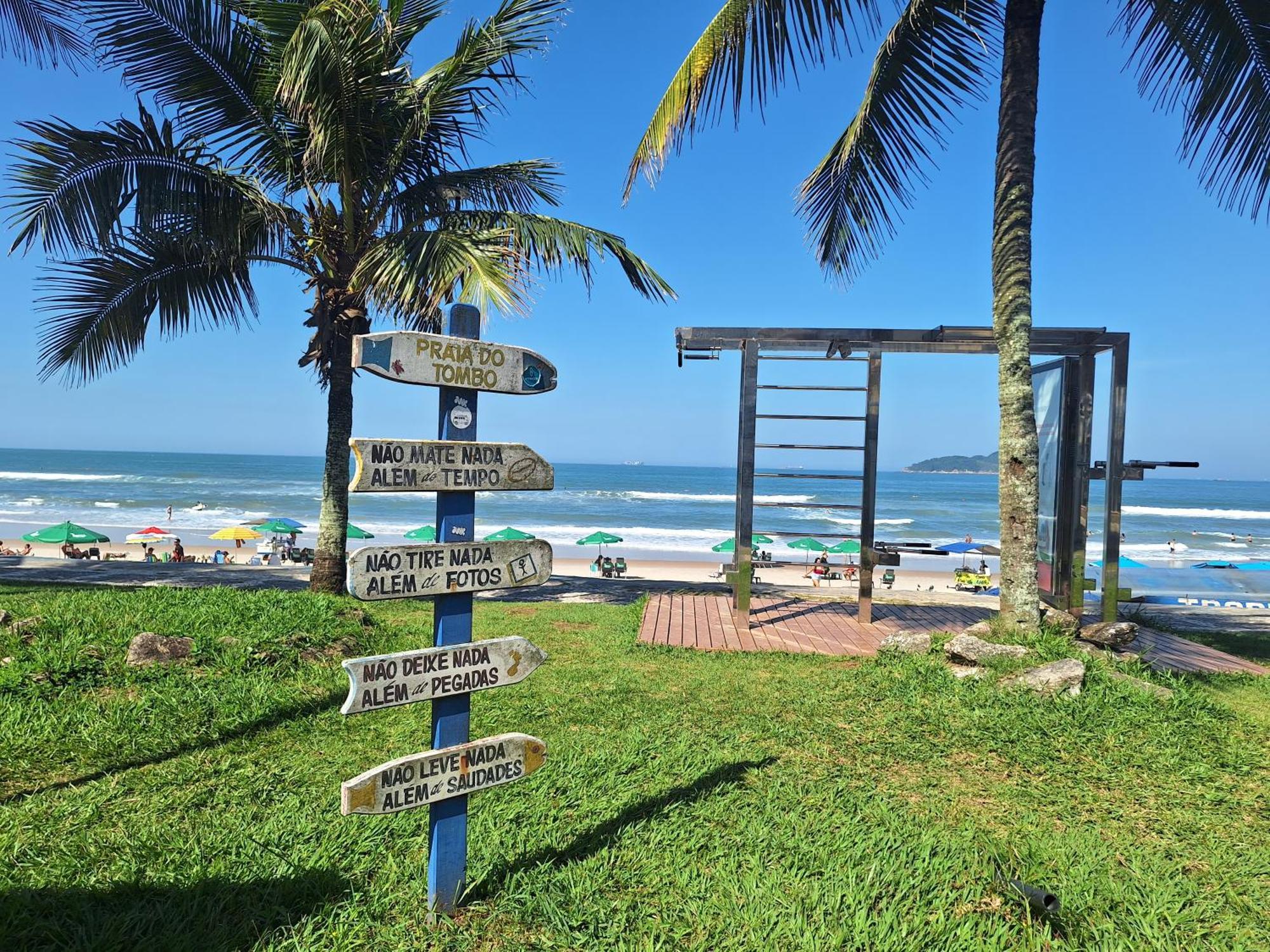 Duplex Pe Na Areia, Praia Do Tombo - Guaruja/Sp. Esterno foto